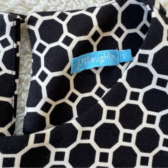 J. McLaughlin geo print dress black and cream size s small EUC - Picture 7 of 9